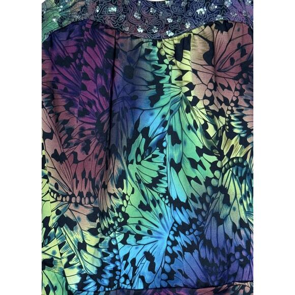 Y2K Floral Butterfly Womens Medium Studio Y Tank Top Blouson Rainbowcore Fairy - Picture 2 of 6